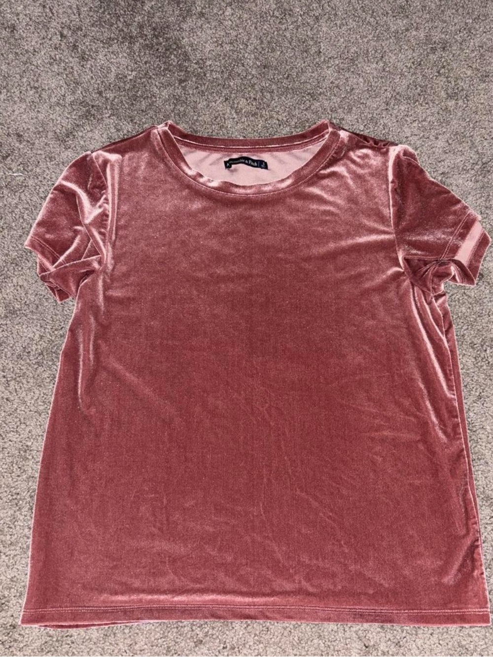 Abercrombie Pink Rose Velvet Short Sleeve T Shirt